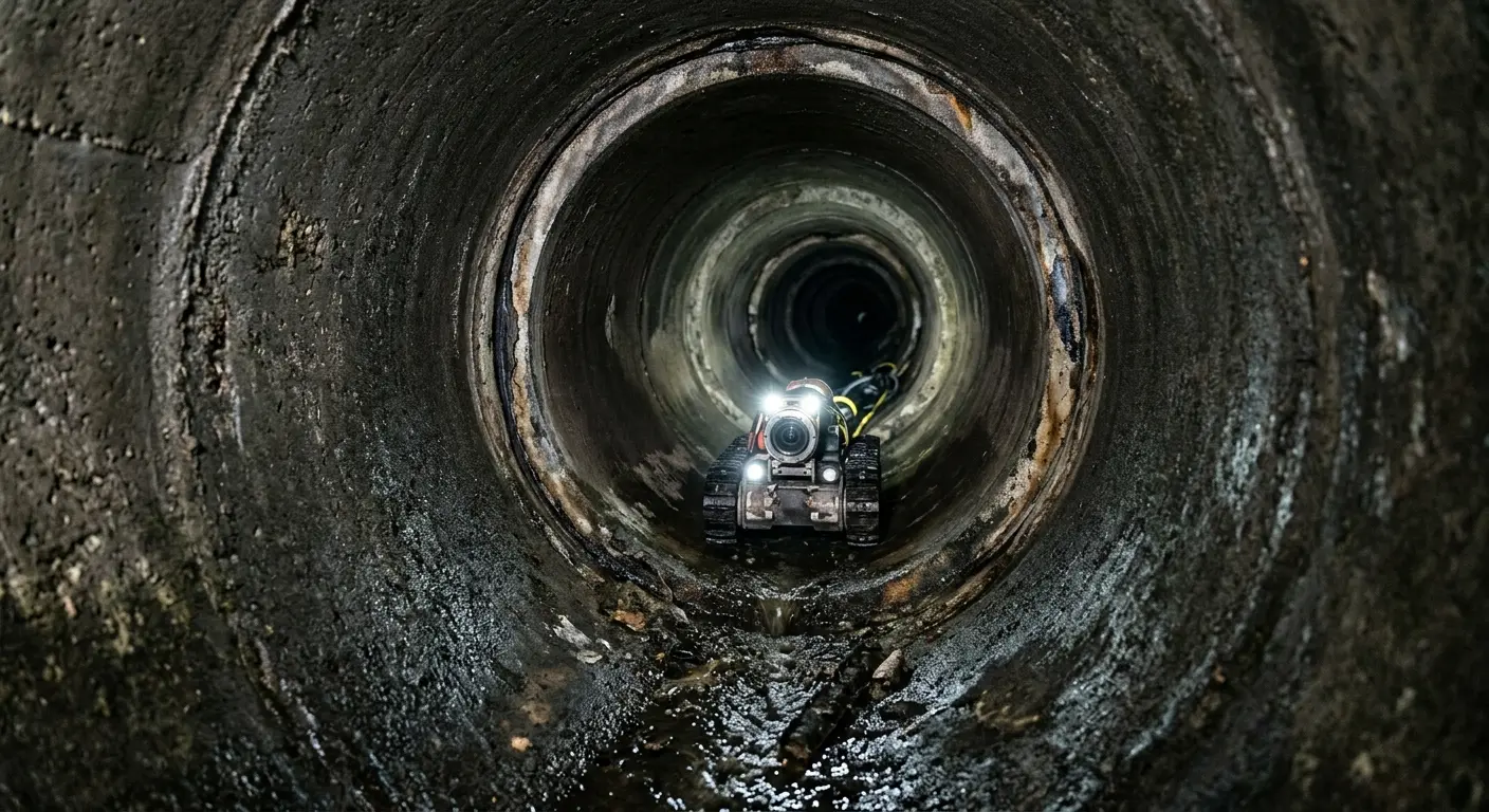 Robotic sewer camera inspecting pipe interior for Sewer Line Repair in South Weber